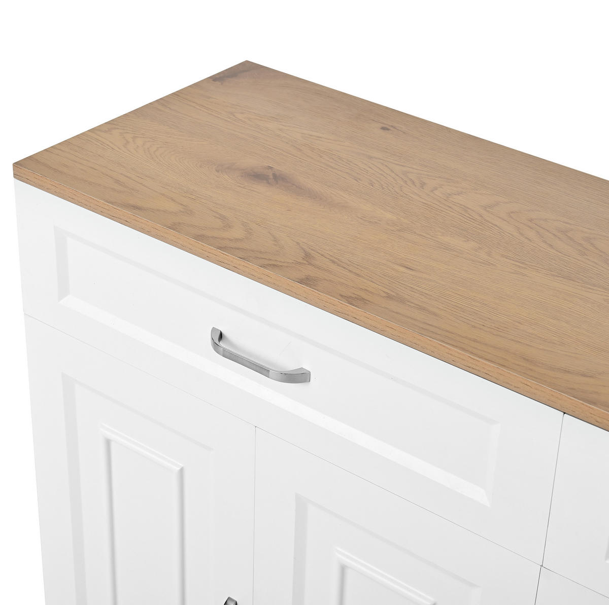 KOMMODE aus Spanplatte 120x35x80,5cm in Weiß mit Soft-Close - Weiß, Holzwerkstoff (120/80.5/35cm) - Modfu