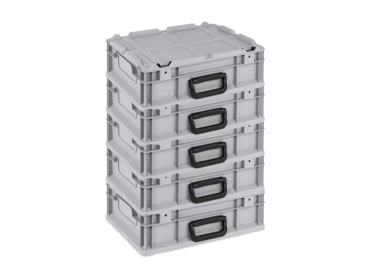 EUROBOX 5x Nextgen Portable 135x30x40cm 11 Liter - Grau, Kunststoff (31/13.5/40cm) - PROREGAL