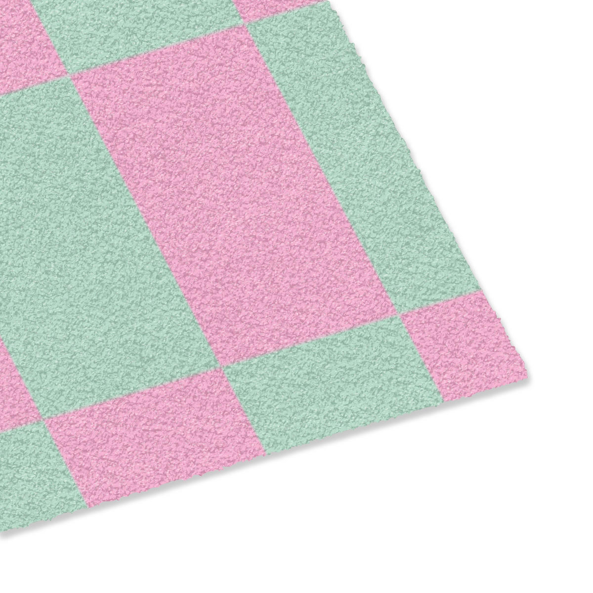 FUSSMATTE Schachbrettmuster - Grün - Rosa - Würfel Fußabtreter 60x40 cm - Mintgrün, Kunststoff (60/40cm) - MuchoWow