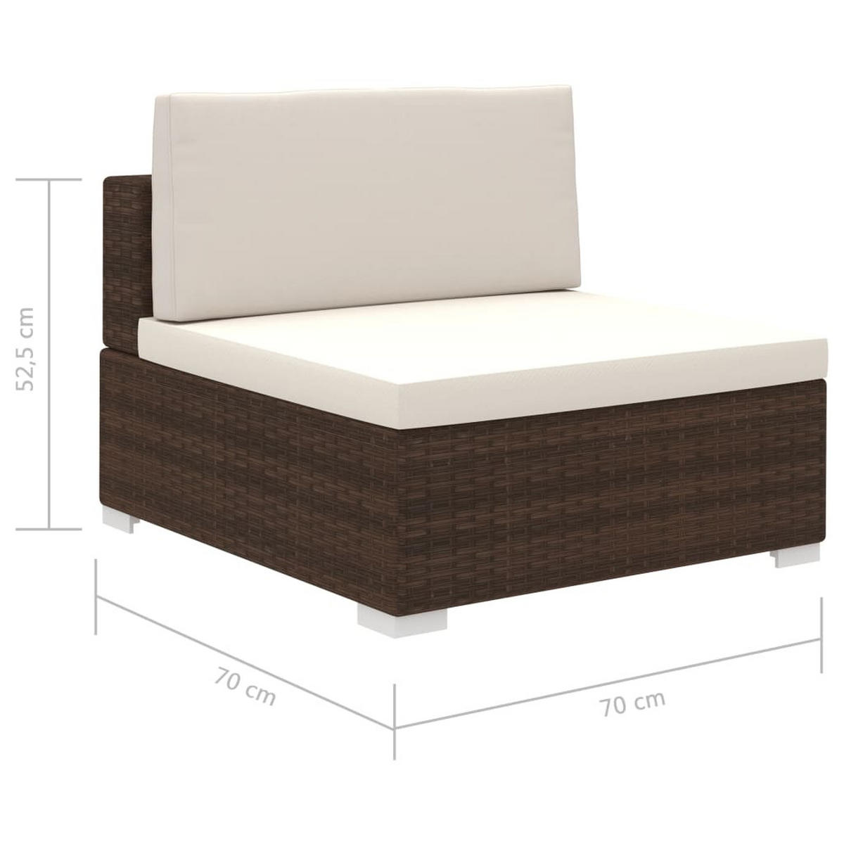 GARTEN-LOUNGE-SET Mit Auflagen 8-teilig Poly Rattan Braun - Creme/Braun, Kunststoff - vidaXL