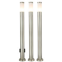 WEGLEUCHTE Edelstahl Opal Silber 3er Set - Silberfarben, Metall (12.7/12.7/110cm) - Globo Lighting