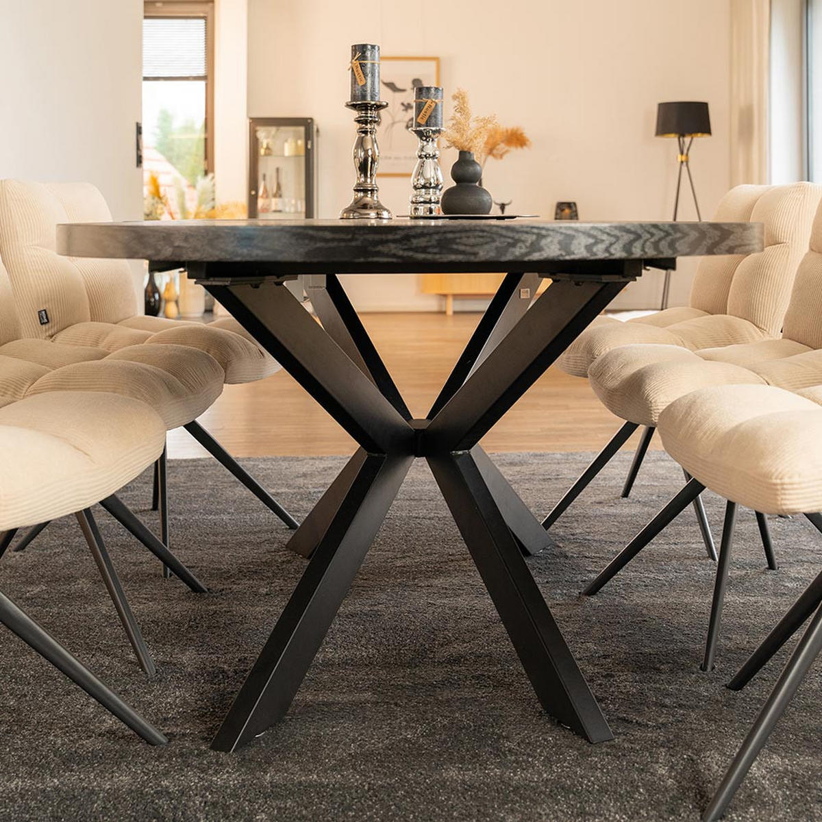 ESSTISCH OVAL AVENTI - Dark Oak, 200 x 100 cm - Schwarz, Holz (160/100/4cm) - Home Deluxe