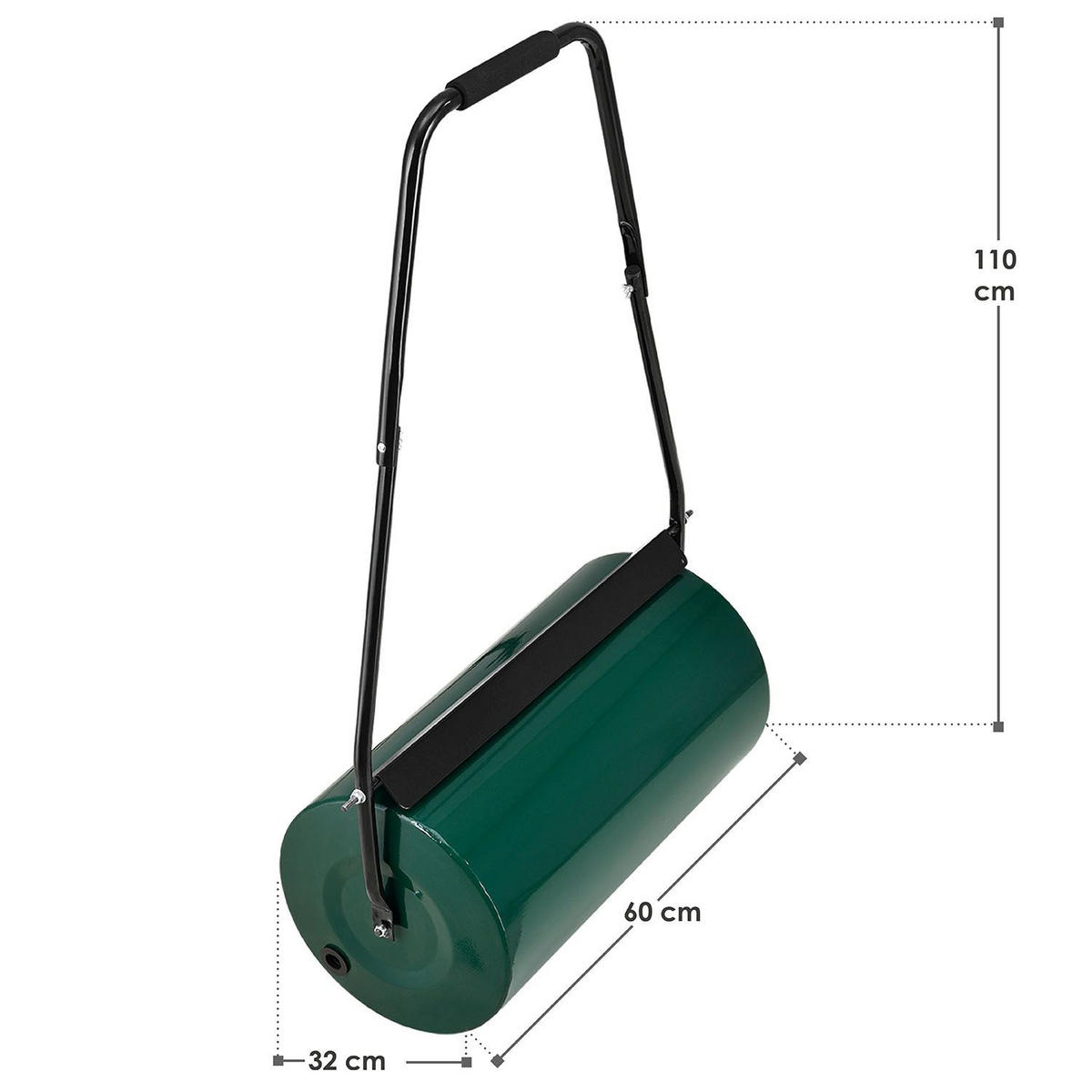 RASENWALZE Fritz Metall 50 L befüllbar - Grün, Metall (60/110/32cm) - Juskys