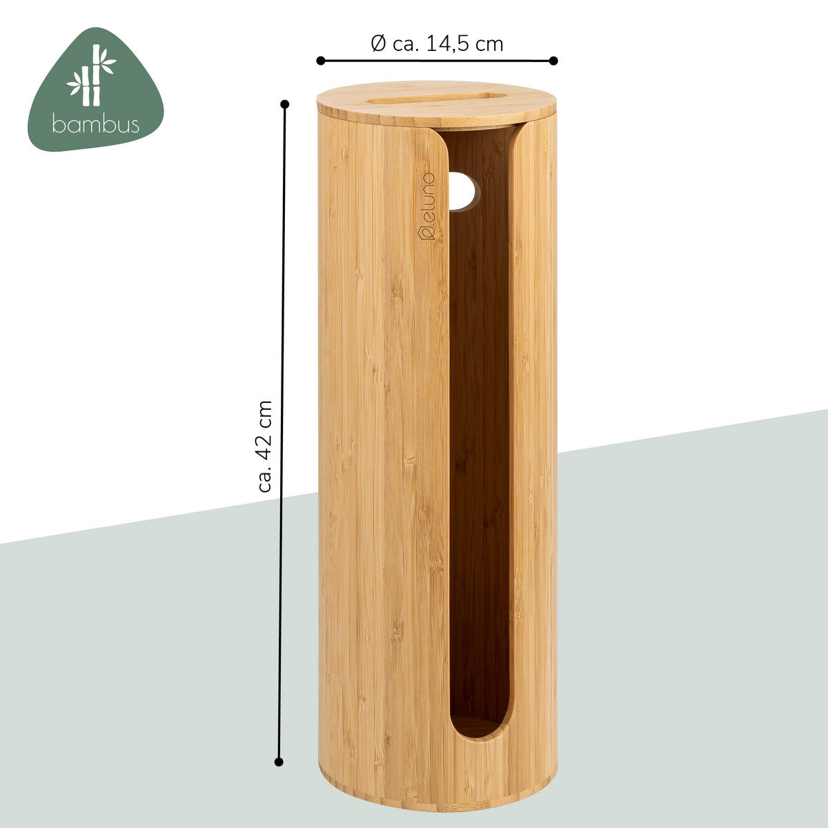 TOILETTENPAPIERAUFBEWAHRUNG, für 4 Rollen, Bambus - Braun, Holz (14.5/42/14.5cm) - eluno