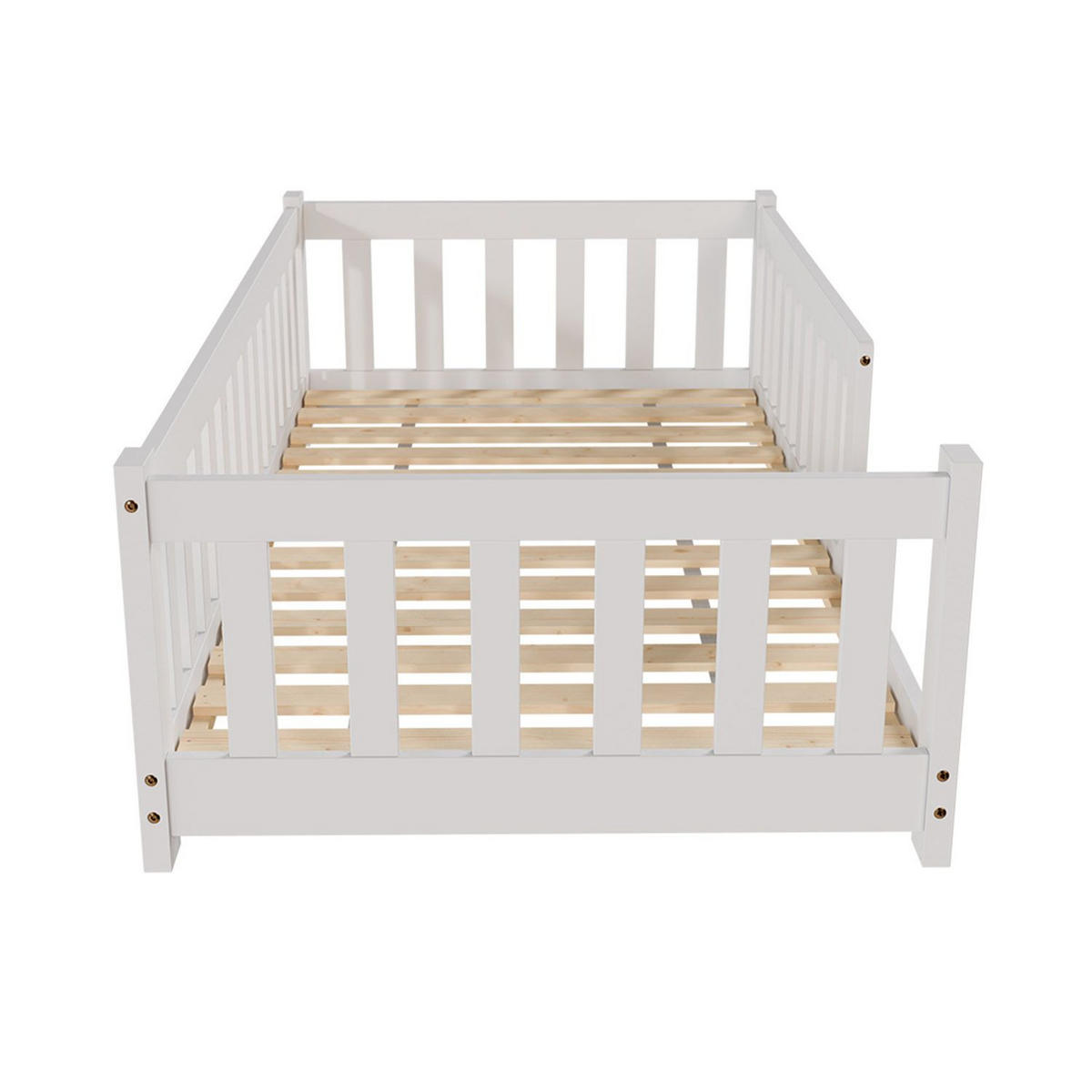 KINDERBETT Naya weiß 80x160 cm - Weiß, Holz (80/160cm) - Juskys