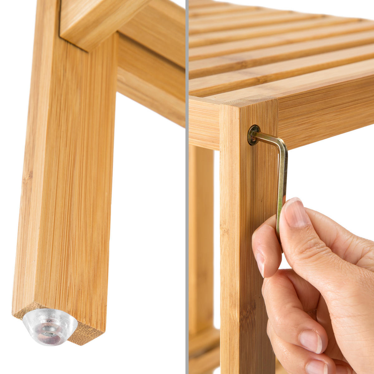 BADREGAL Cornelia,33 x 33 x 97 cm,braun - Braun, Holz (33/97/33cm) - tectake