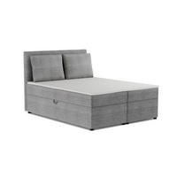 BOXBETT TAMI 120/200 in Cord Hellgrau H3 - Hellgrau, Holz/Holzwerkstoff (140/200cm) - Deine Möbel 24