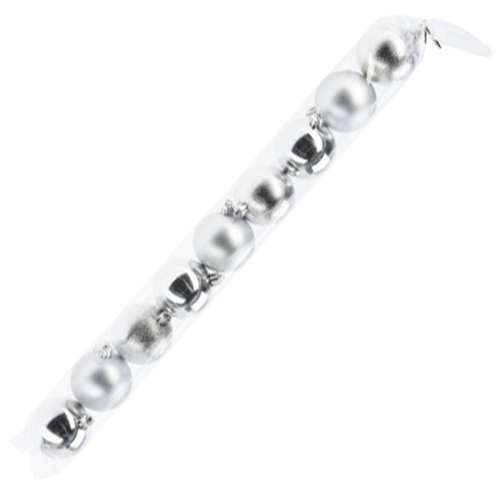 CHRISTBAUMKUGEL Santa Lila Silber 6/6/6 cm Kunstoff - Silberfarben, Kunststoff (6/6/6cm) - Mondex