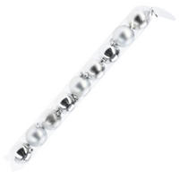 CHRISTBAUMKUGEL Santa Lila Silber 6/6/6 cm Kunstoff - Silberfarben, Kunststoff (6/6/6cm) - Mondex