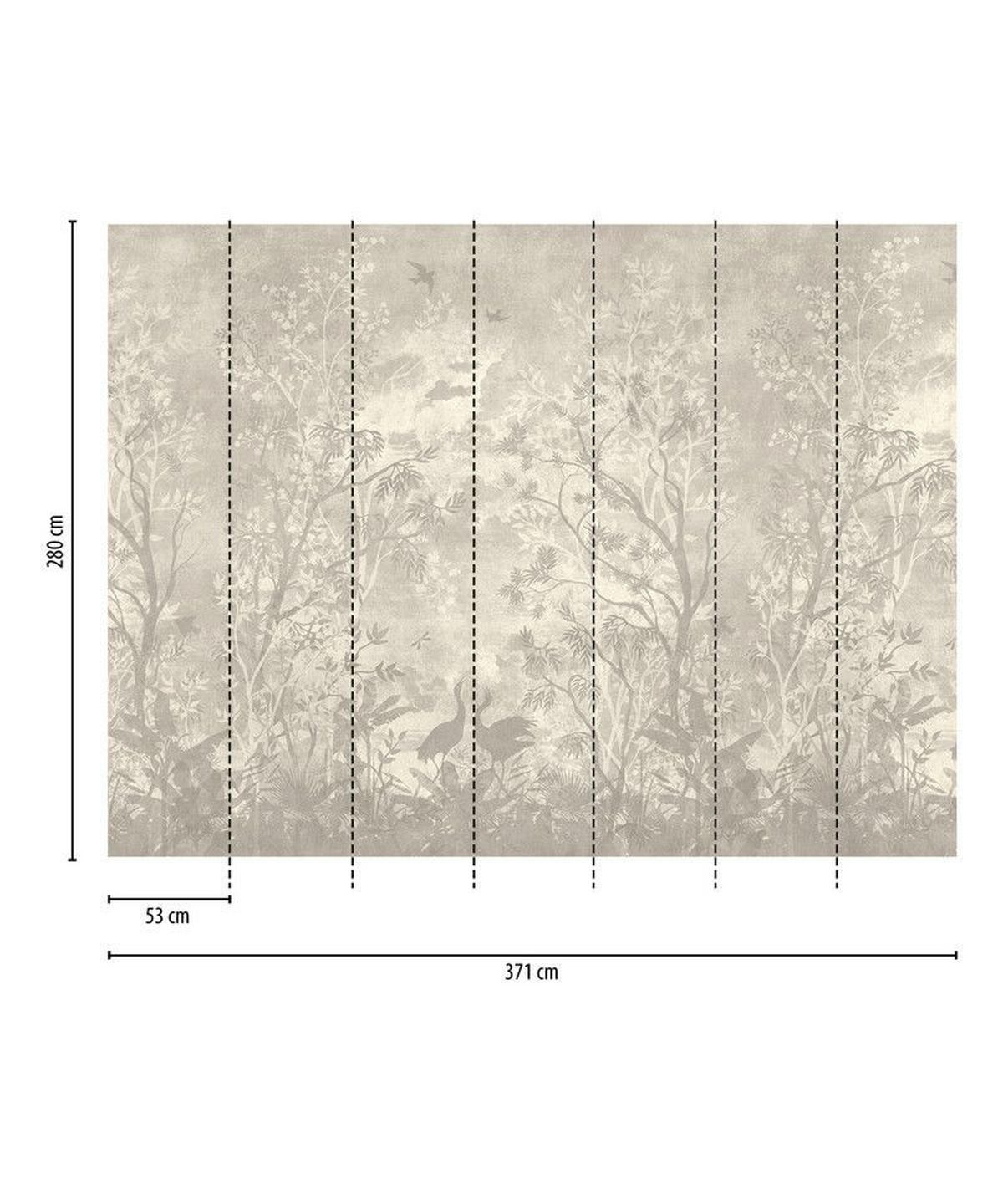VLIESTAPETE Beige 371/280 cm - Beige/Grau, Textil (371/1cm) - KUNSTLOFT