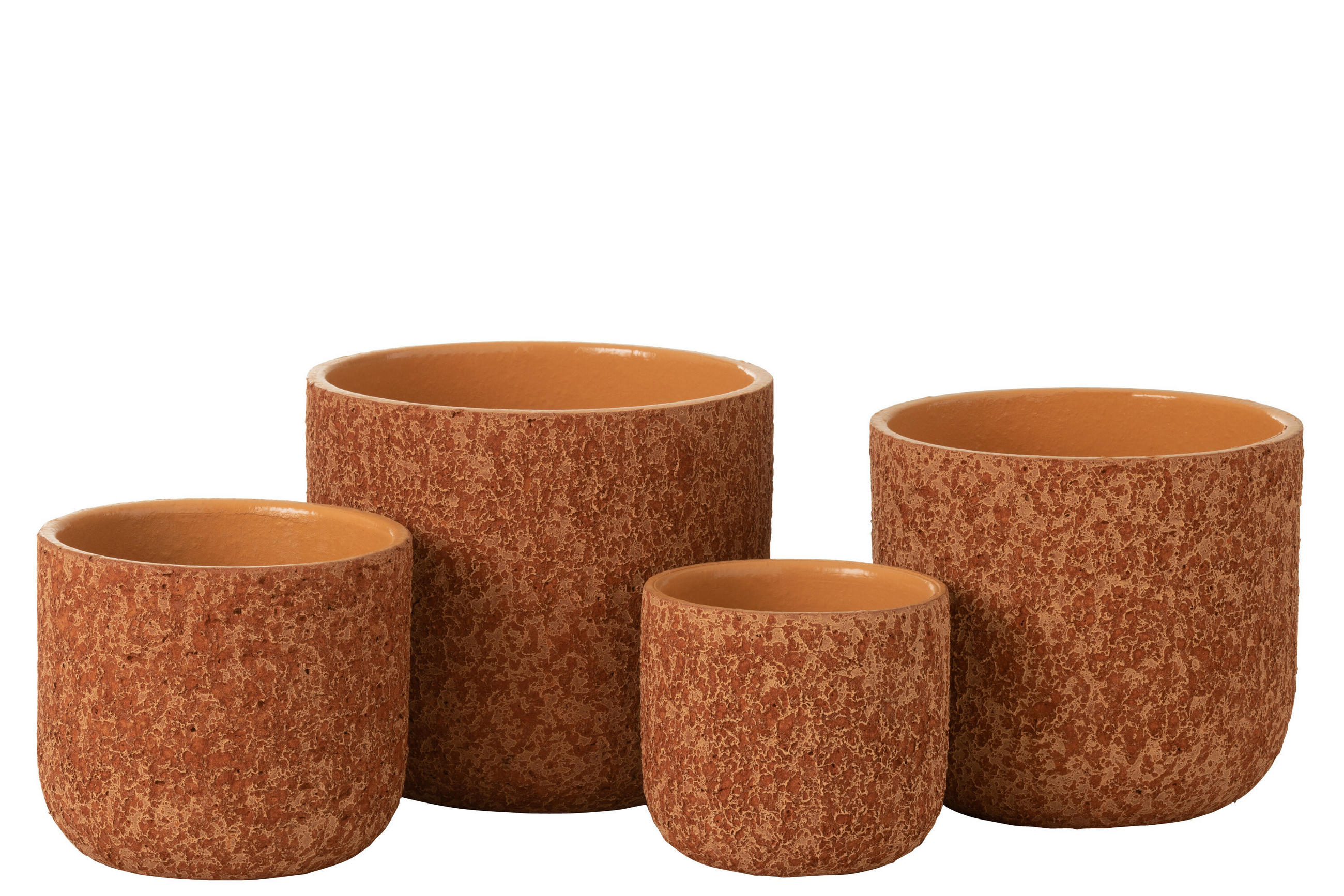 BLUMENTOPF RAU - Töpferei - Orange - XL - Ø 24,5 cm - Orange, Keramik (24.5/22cm) - J-Line