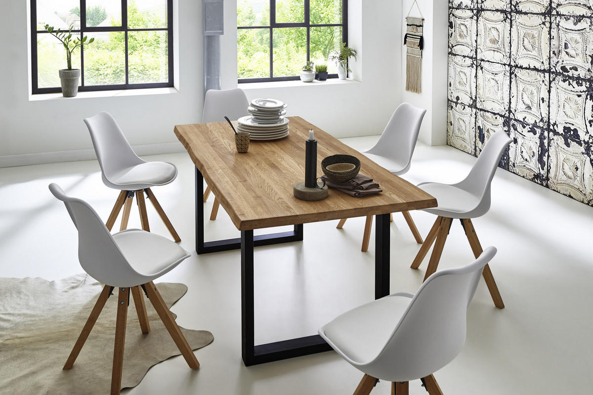 ESSTISCH RICHARD - Beige/Schwarz, Holz/Metall (100/300/77cm) - SAM