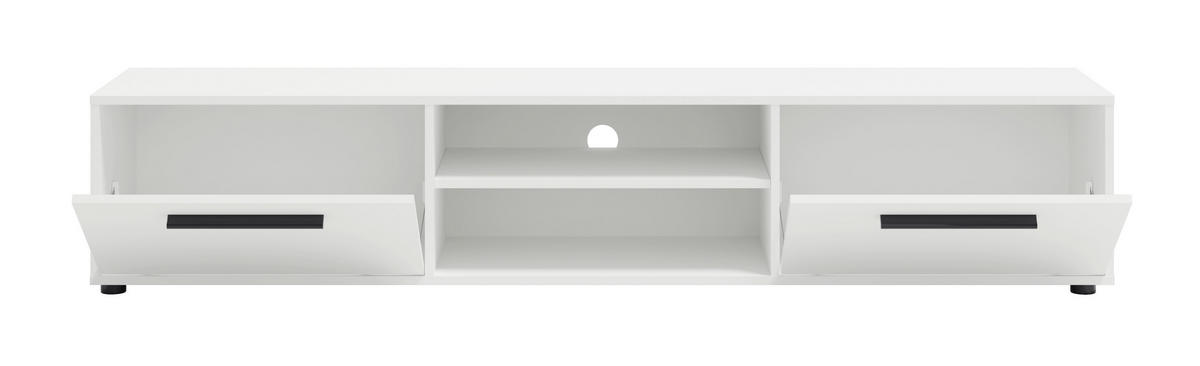 TV-SCHRANK Modena 190 cm mit Türen und Regalen in Schwarz - Schwarz, Holzwerkstoff/Kunststoff (190/38/40cm) - Ravio