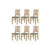 STUHL Bos 1 (6er Set) - Eichefarben/Nickelfarben, Holz (43/94/40cm) - Leaf Design