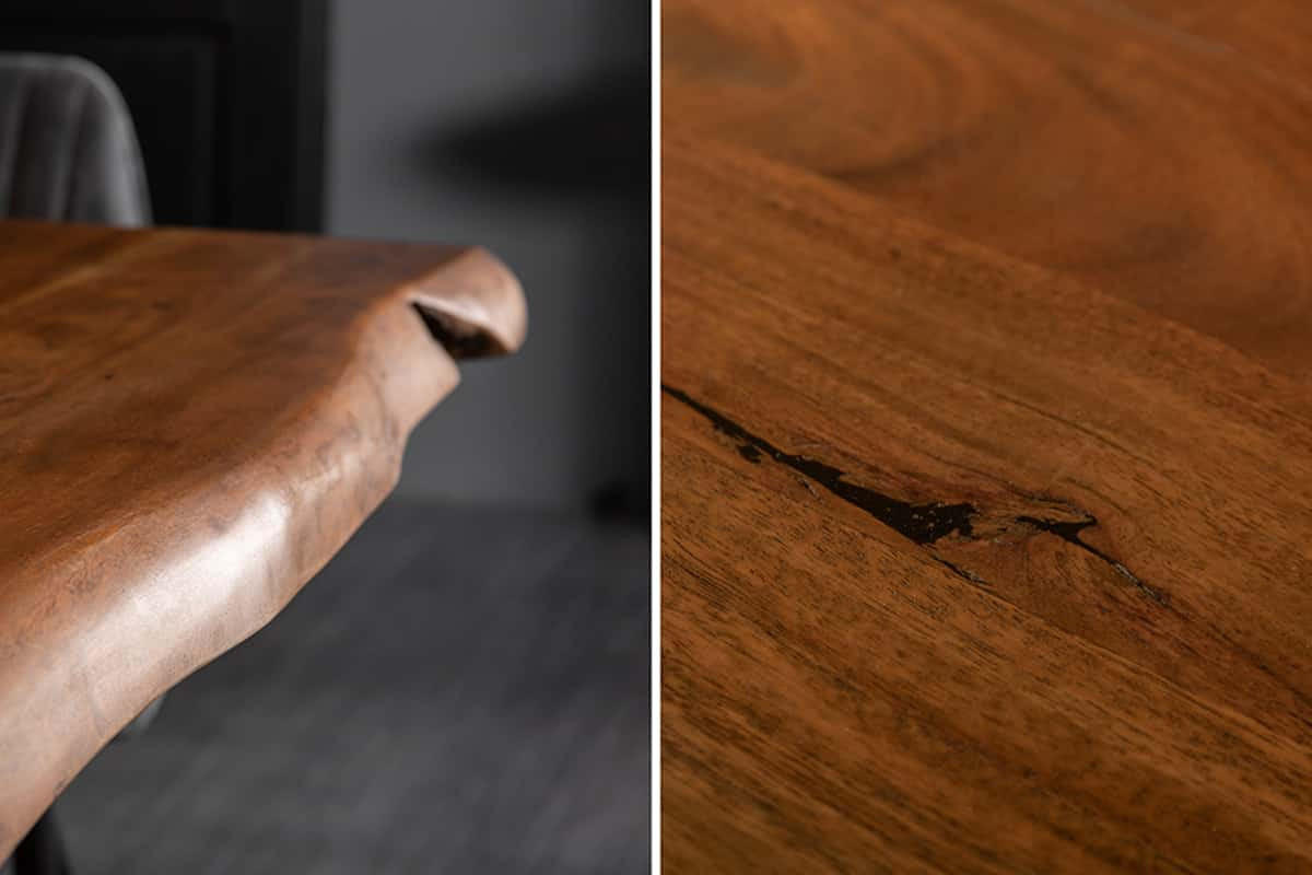 ESSTISCH MAMMUT NATURE Akazie 180cm - Schwarz/Braun, Holz/Metall (100/180/77cm) - riess-ambiente
