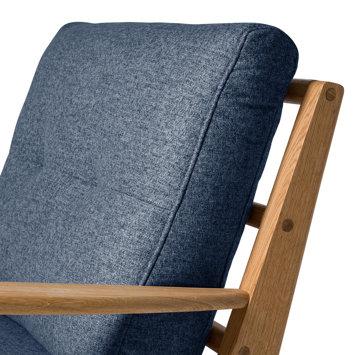 SESSEL - Blau/Braun, Eichenholz/Holz (83/80/75cm) - home24