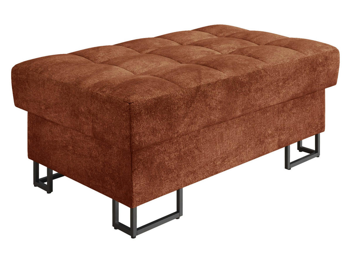 POLSTERHOCKER Laris - Schwarz/Bronzefarben, Holz/Textil (106/44/67cm) - MIRJAN24