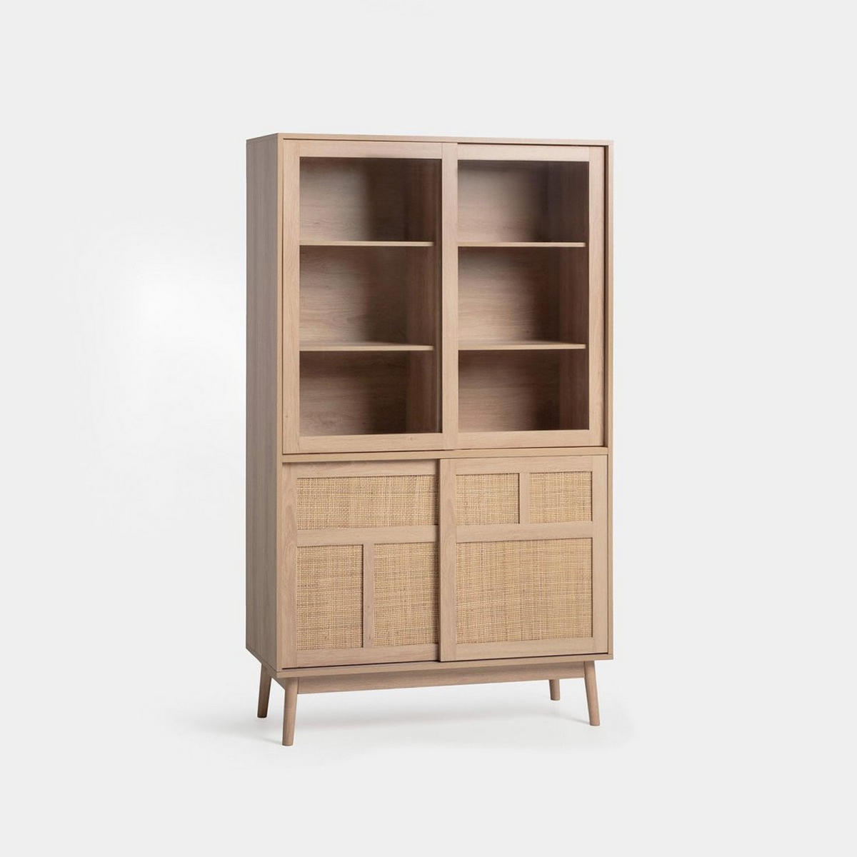 VITRINENSCHRANK DOPPELTER Ikigai Natürlich 100 cm x 171 cm - Naturfarben, Holzwerkstoff (100/171/40cm) - Klast Home