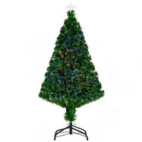 WEIHNACHTSBAUM Tannenbaum Christbaum LED Lichtfaser Baum Stern 8 Modell - Grün, Metall (120cm) - HOMCOM