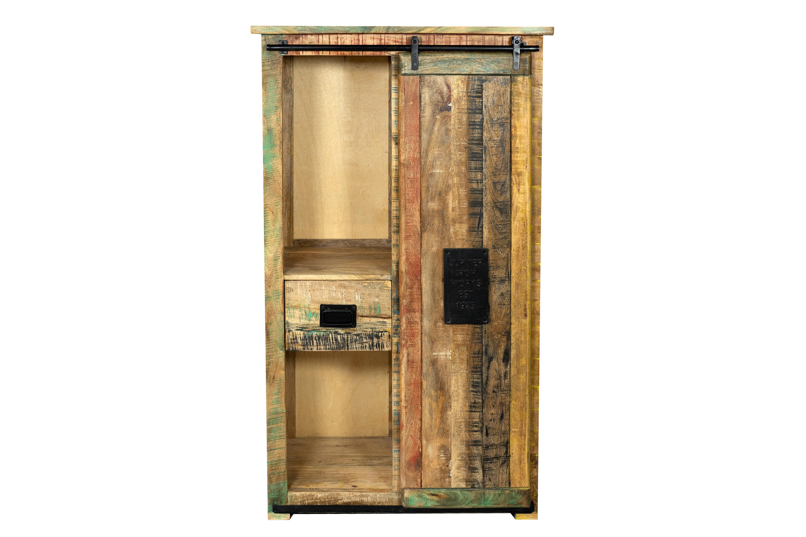 HIGHBOARD LIBRO - Hellbraun/Multicolor, Akazienholz/Holz (150/45/90cm) - SAM
