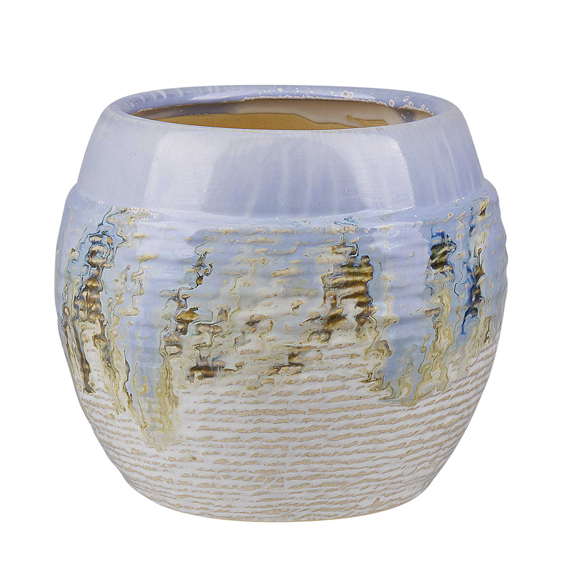 BLUMENVASE Steinzeug bunt Berge - Multicolor, Stein (19cm) - Beliani