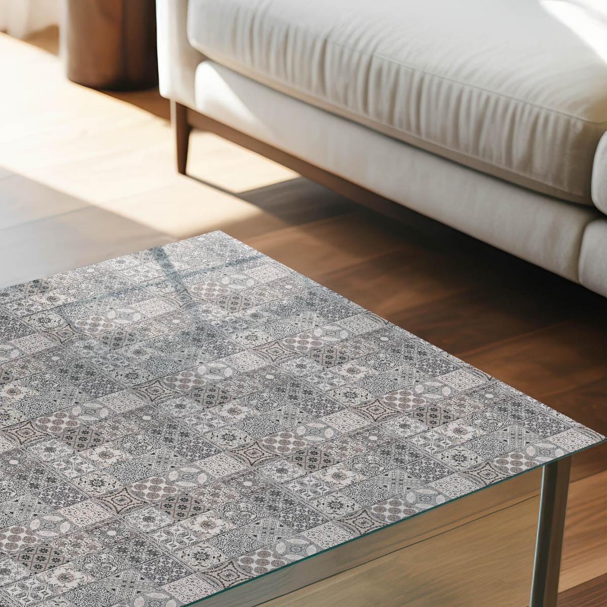 GLASPLATTE 80x60 cm – Vintage-Mosaik - Beige, Glas (0.4/80/60cm) - ArtPrintCave