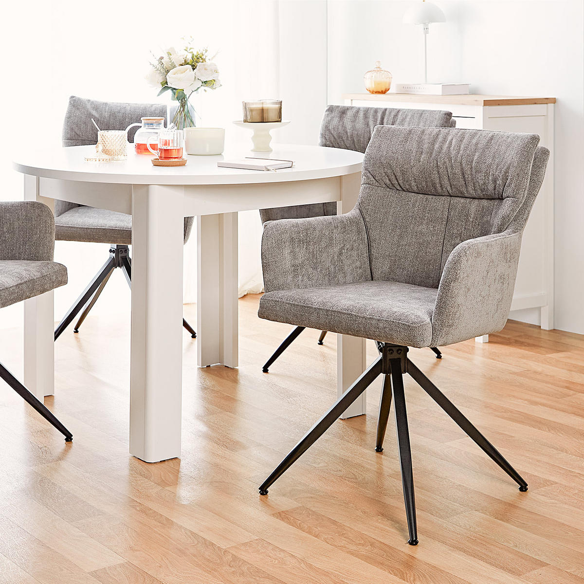 ESSTISCH rund 106/106/76 cm Weiß - Weiß, Holz (106/106/76cm) - Homestyle4u