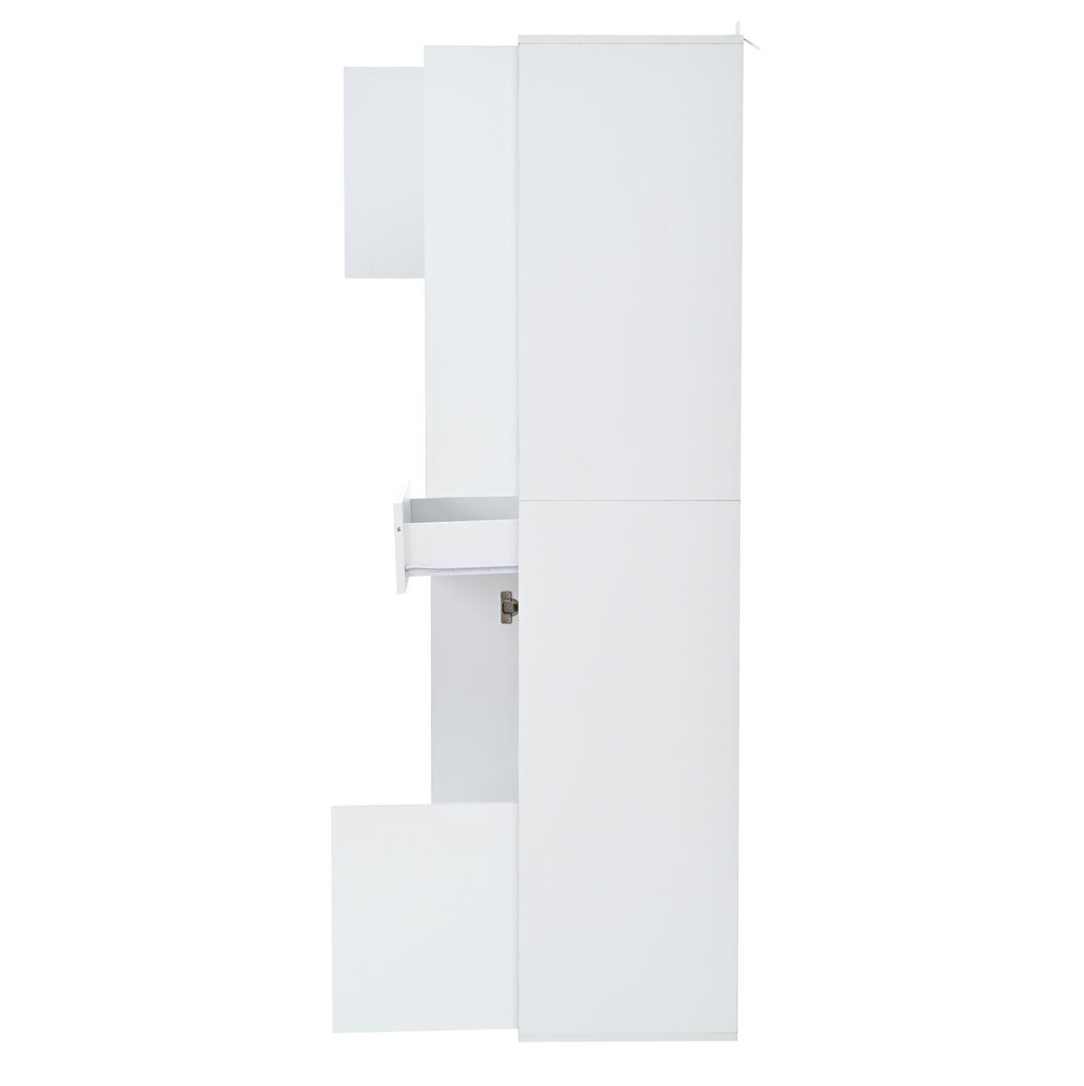 VITRINA 55/38/170 cm bijela od iverice s LED rasvjetom i visokim sjajem - bijela, drvni materijal (55/170/38cm) - OKWISH