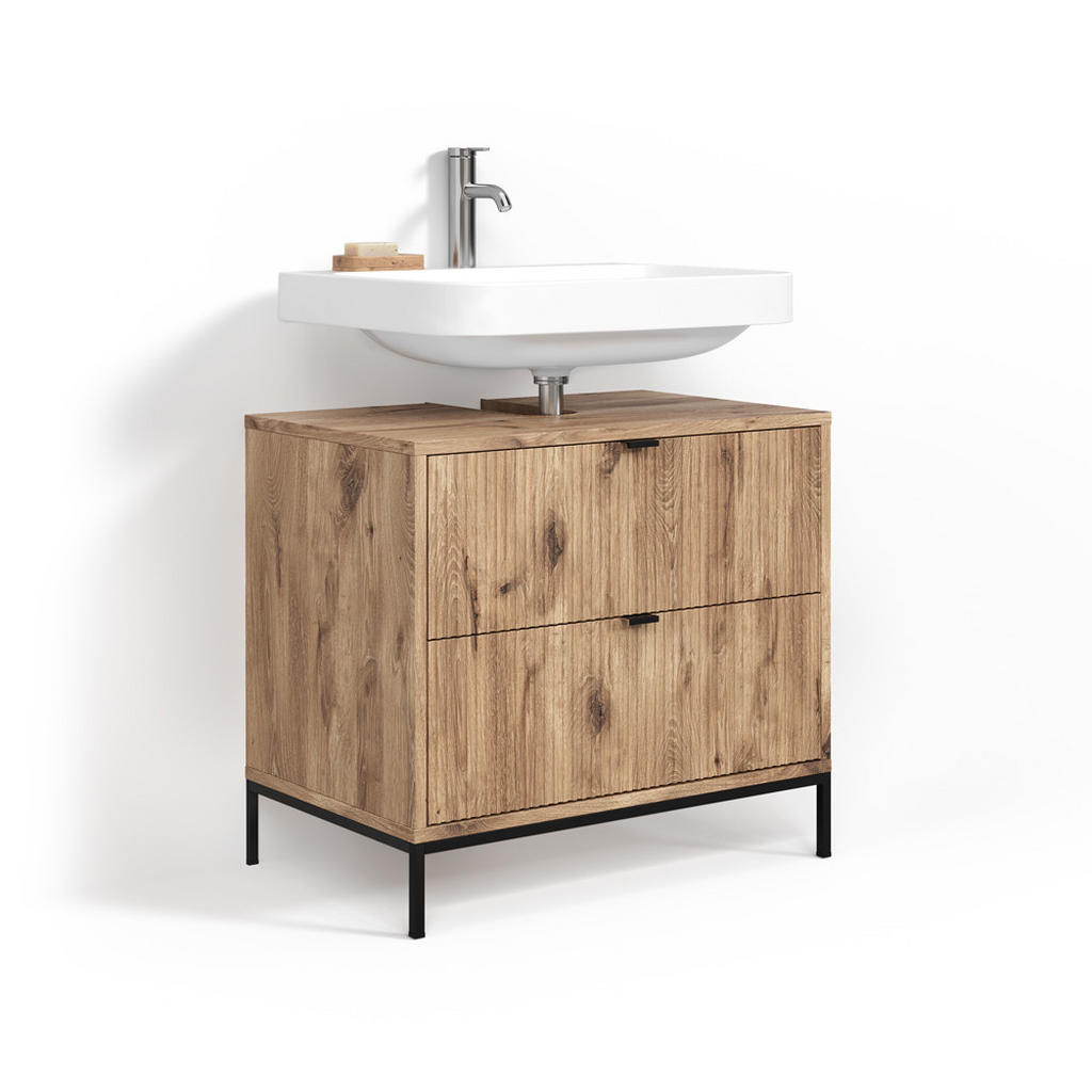 Livinity® DOLNÍ SKŘÍŇKA POD DŘEZ Aterno Dub Viking 70 x 63 cm Se 2 výsuvnými zásuvkami