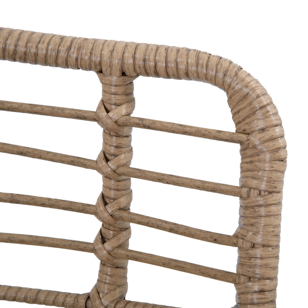 GARTENSESSEL DE-17365 mit Fußstütze & Polster, Rattan-Optik Natur - Naturfarben, Metall (76/70/69cm) - ComfortXL