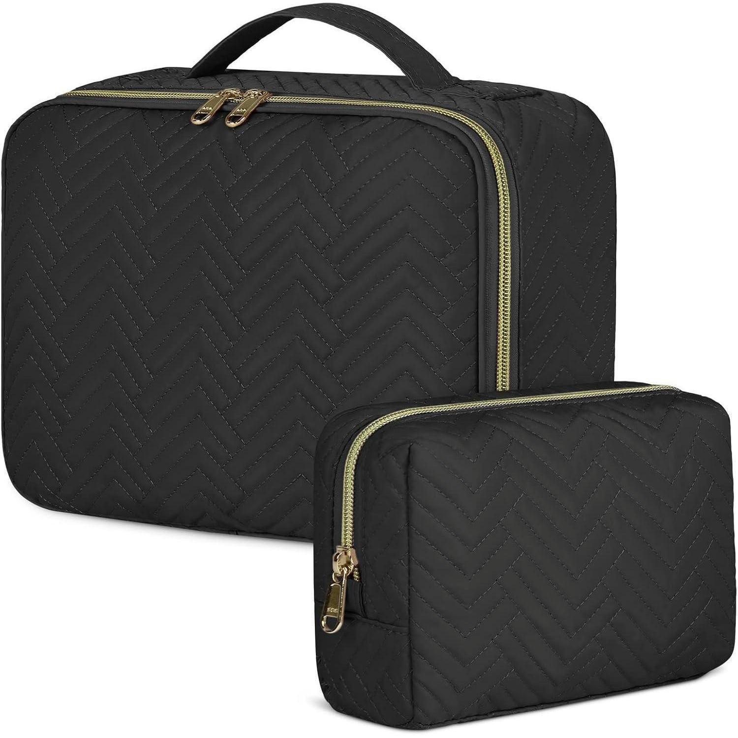 KULTURTASCHE 2-teiliges Set Schwarz - Schwarz, Textil (9/21/28cm)