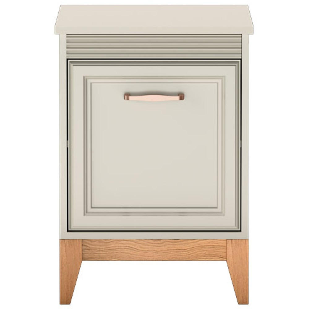 NACHTTISCH Charlott mit 1 Tür - Kaschmir/Eichefarben, Holz/Holzwerkstoff (45/62/40.5cm) - Beautysofa