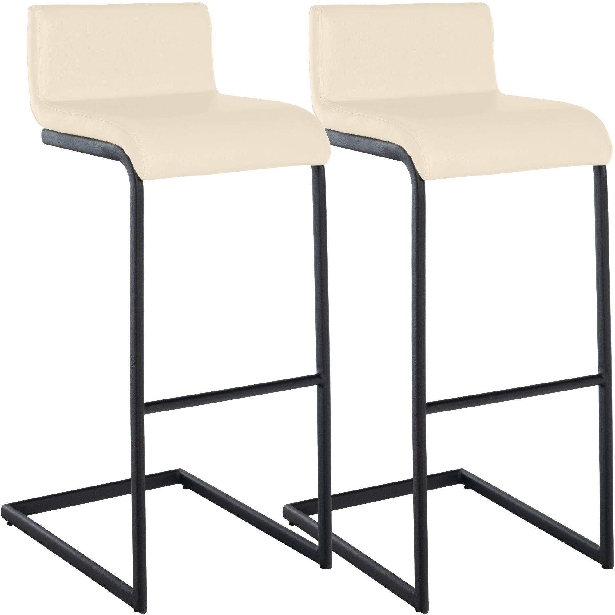 BARHOCKER 2 Lederlook Creme - Creme/Schwarz, Textil/Metall (40/96/50cm) - CLP