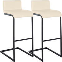 BARHOCKER 2 Lederlook Creme - Creme/Schwarz, Textil/Metall (40/96/50cm) - CLP