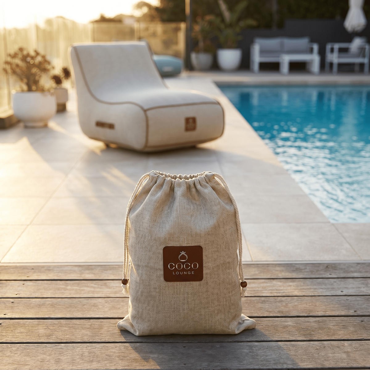 LOUNGESESSEL RIVIERA Weiß - Creme/Weiß, Kunststoff/Textil (75/75/75cm) - Coco Lounge