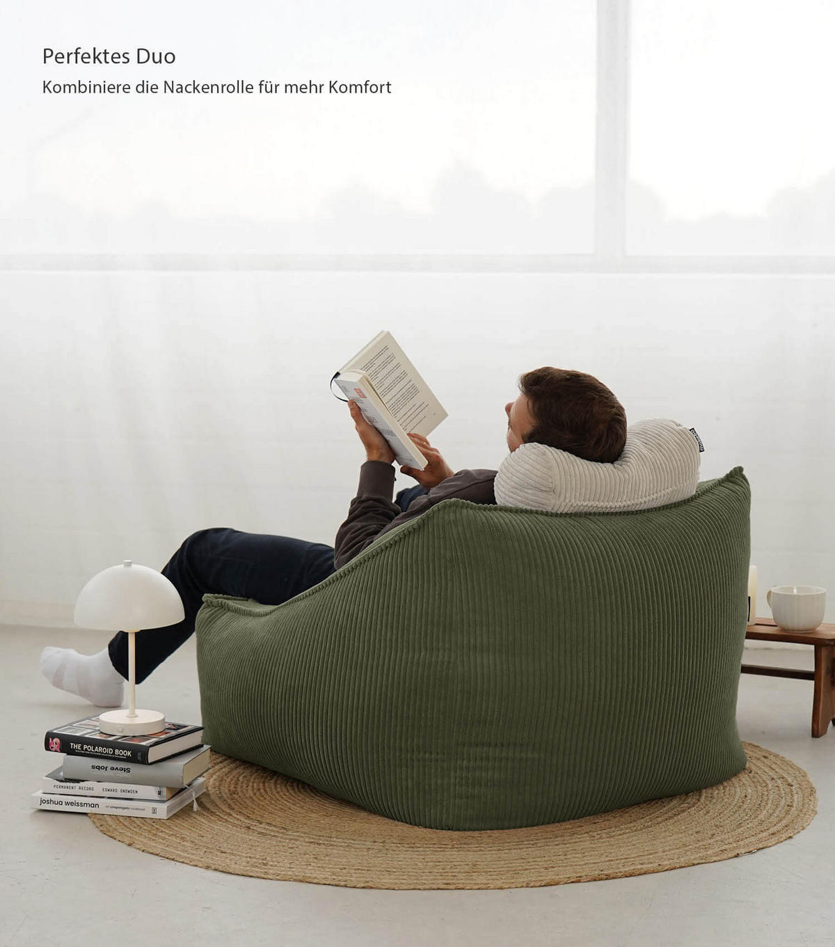 SITZSACK Cord Der Lümmel - Grün, Textil (73/60/83cm) - Mokebo