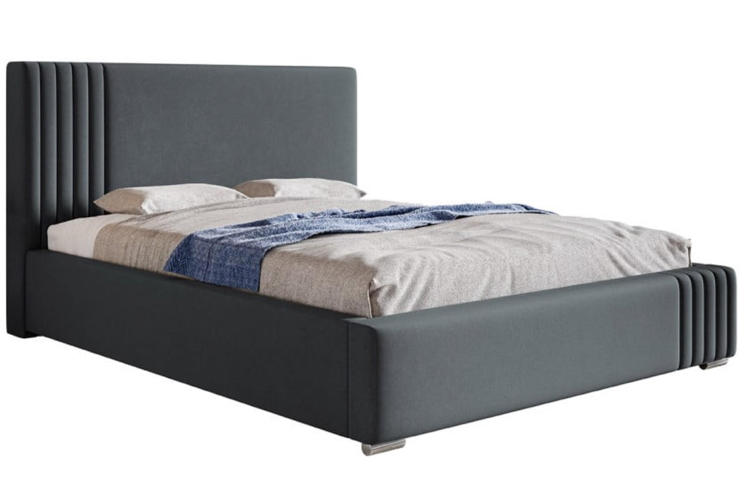 BETT Graphit BEN 13 Mit Bettkasten 160x200 cm Gepolstert - Schwarz/Graphitfarben, Textil (160/200cm) - Sepro Meble