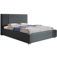 BETT Graphit BEN 13 Mit Bettkasten 160x200 cm Gepolstert - Schwarz/Graphitfarben, Textil (160/200cm) - Sepro Meble