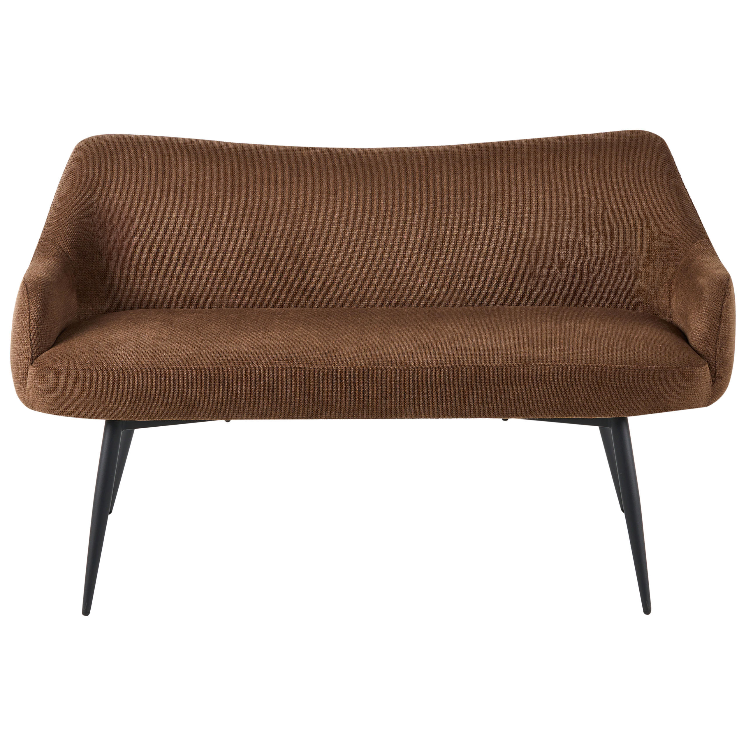 ESSZIMMERBANK 2-Sitzer Stoff Dunkelbraun Arendal - Dunkelbraun, Textil (134/79/58cm) - Beliani