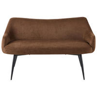 ESSZIMMERBANK 2-Sitzer Stoff Dunkelbraun Arendal - Dunkelbraun, Textil (134/79/58cm) - Beliani