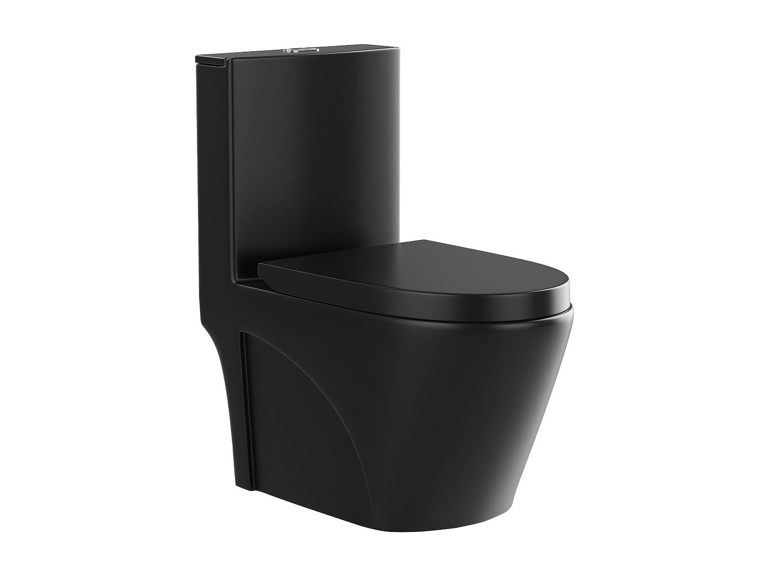 STAND-WC aus Keramik - Schwarz matt - Ablauf waagerecht - NAGILAM - Schwarz, Keramik (39/78.5/69cm) - Vente-Unique