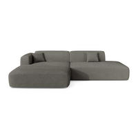 ECKSOFA LINKS Bouclé-Stoff Graphitgrau 310cm - Graphitfarben/Grau, Textil (310/96cm) - Sia Home