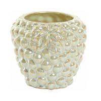 KERAMIKVASE GRAPE Ø15x14 cm, Keramik, Creme - Creme, Keramik (14cm) - Light & Living