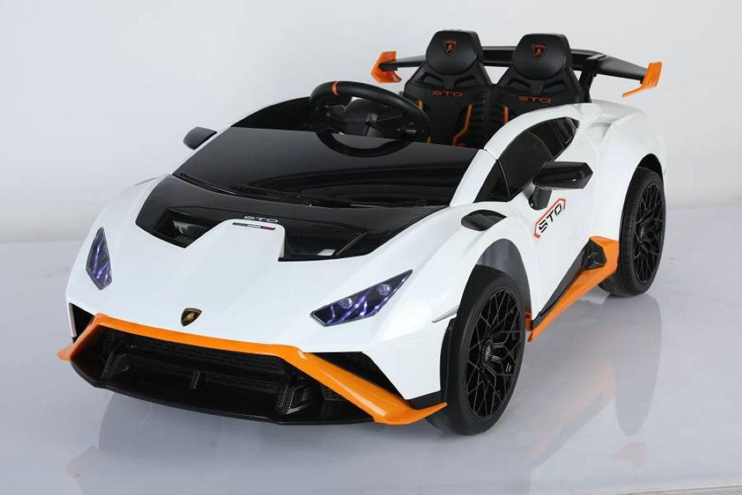 KINDER ELEKTROAUTO Lamborghini Huracan STO weiß EVA-Reifen, Kunstledersitz, lizenziert, 24V Akku, Fernbedienung - Weiß, Kunststoff (117/69/43cm) - Es-Toys