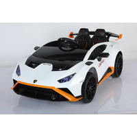 KINDER ELEKTROAUTO Lamborghini Huracan STO weiß EVA-Reifen, Kunstledersitz, lizenziert, 24V Akku, Fernbedienung - Weiß, Kunststoff (117/69/43cm) - Es-Toys