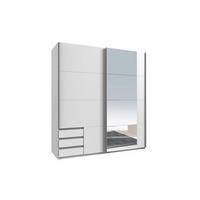KLEIDERSCHRANK Emden in Weiß - Schwebetürenschrank Breite 179 cm mit Spiegel - Weiß, Holzwerkstoff (179/198/65cm)