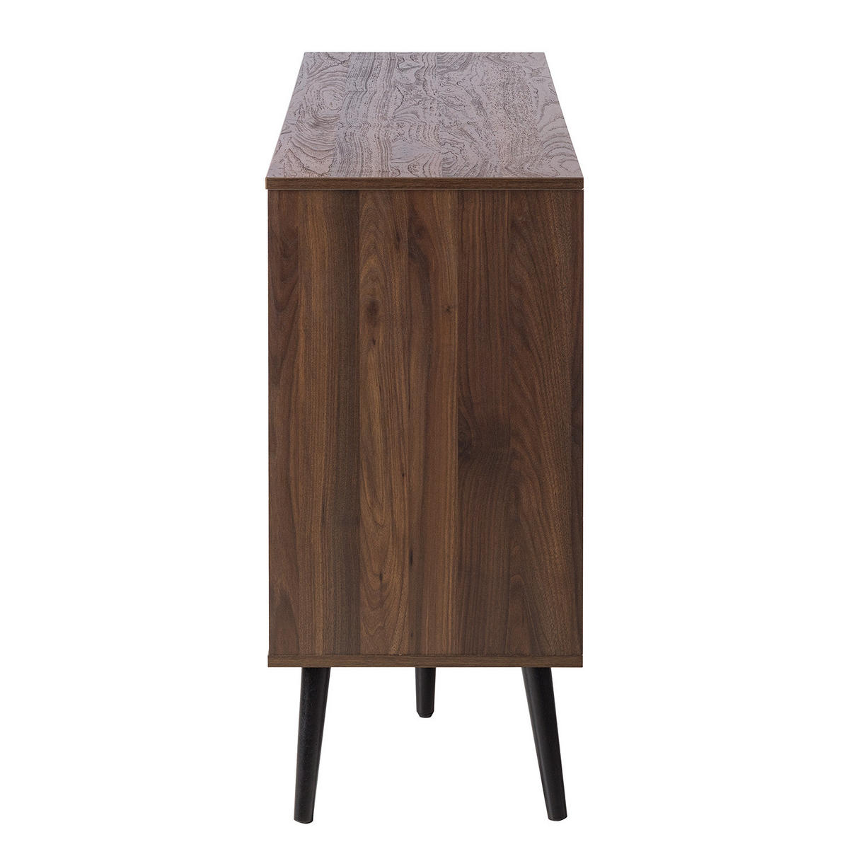 SIDEBOARD - Walnuss Dekor - Walnussfarben/Schwarz, Holzwerkstoff (147/82/39cm) - home24