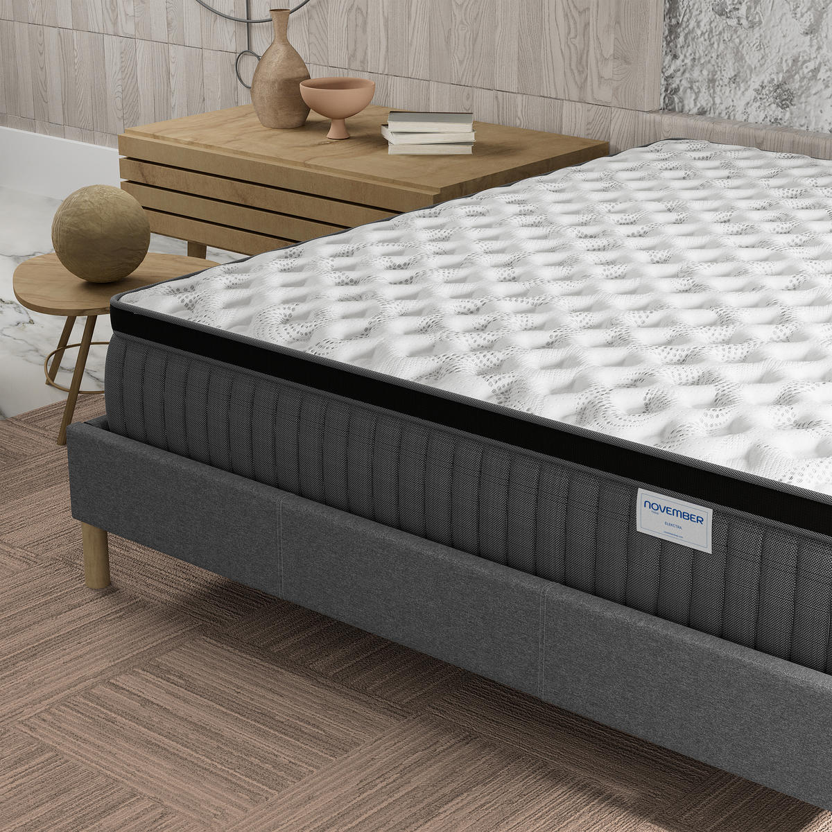 GEL-TASCHENFEDERKERNMATRATZE Höhe 30cm 120x190cm - Weiß, Naturmaterialien (120/190cm) - November Sleep