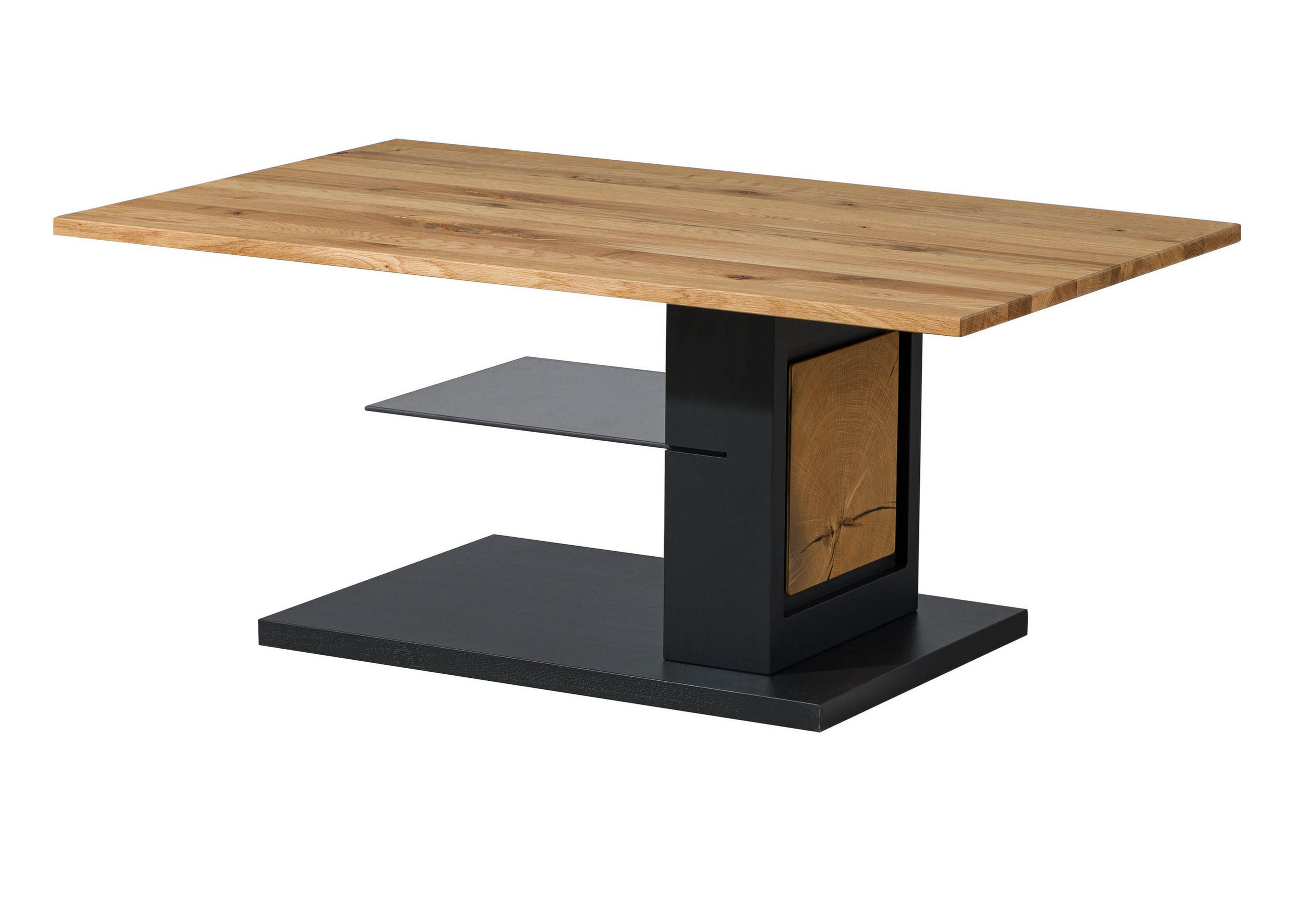 COUCHTISCH Wildeiche 110x70x46 natur lackiert / geölt KITZBÜHEL #130 - Braun, Holz (110/70/46cm) - Massivmoebel24