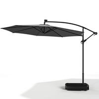 AMPELSCHIRM mit befüllbarer Kunststoff-Sockel mit dem Rollen aus Polyester Metall in Schwarz drehbar 360° neigbar 60° 3 x 2.6m - Schwarz, Metall (300/240cm) - Livingandhome